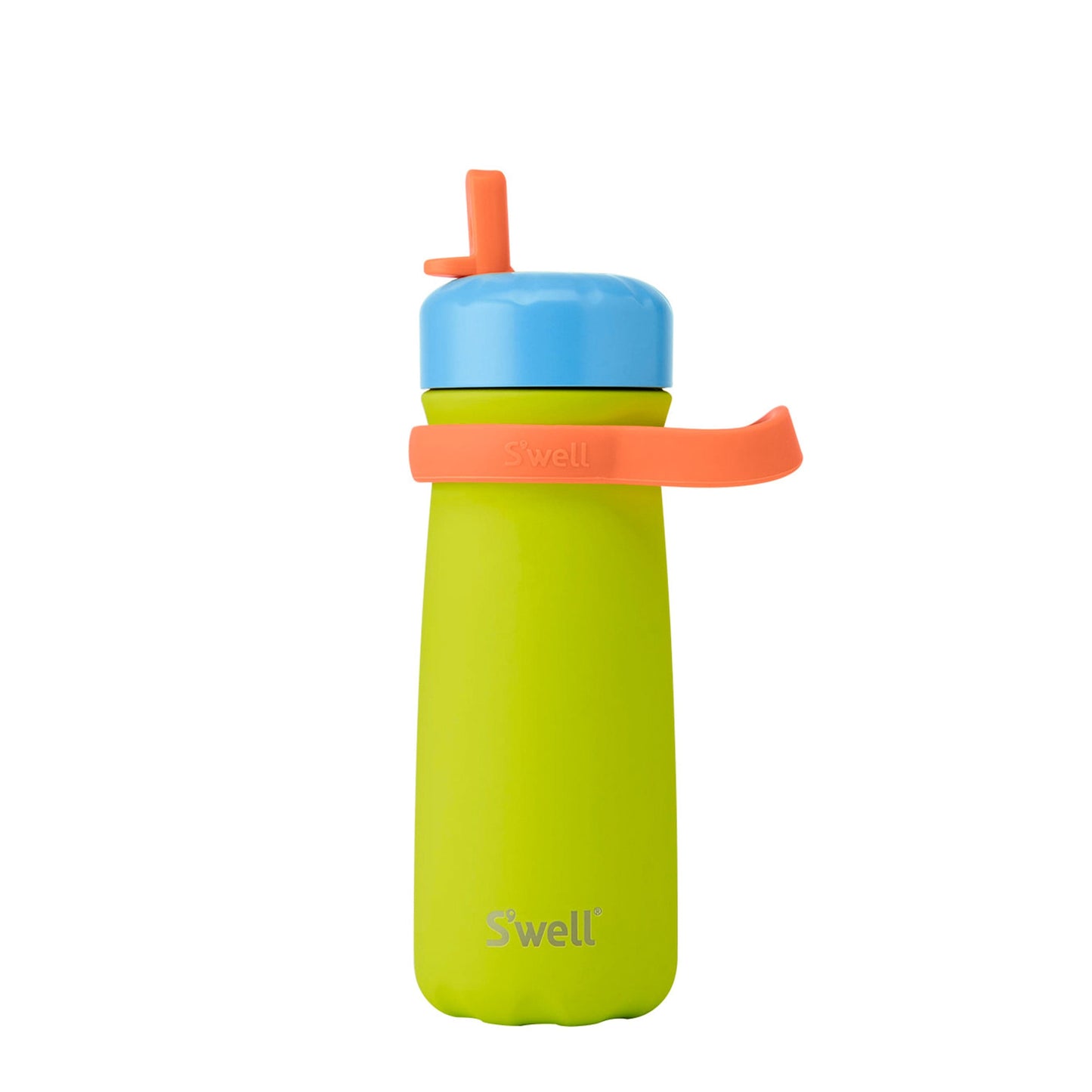 traveler-with-flip-straw-lid-16oz-s5 Swell-Kids-Water-Bottle-Traveler-16oz-Lime-Sherbet-Front-Lid-Up.jpg